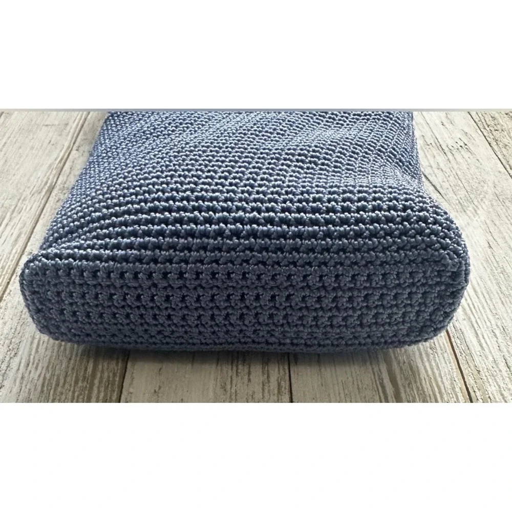 The Sak Iris Crochet Smartphone‎ Crossbody Bag Denim Blue Mini Flap Purse